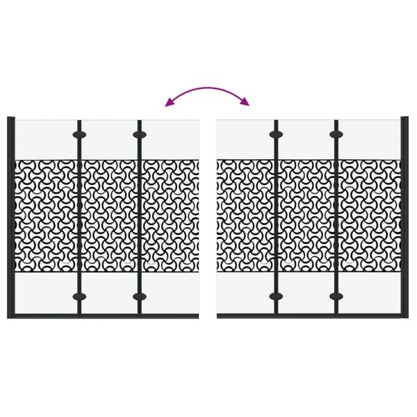 Duschabtrennung Schwarz und Transparent 130 x 130 cm Gehärtetes Glas