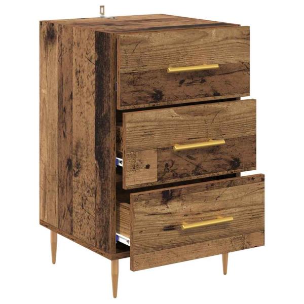 Nachttisch mit Schubladen Altholz 40 x 40 x 66 cm Holzwerkstoff