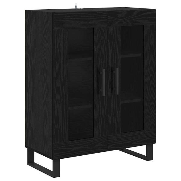 Sideboard Schwarz Eichen-Optik 69,5 x 34 x 90 cm Holzwerkstoff