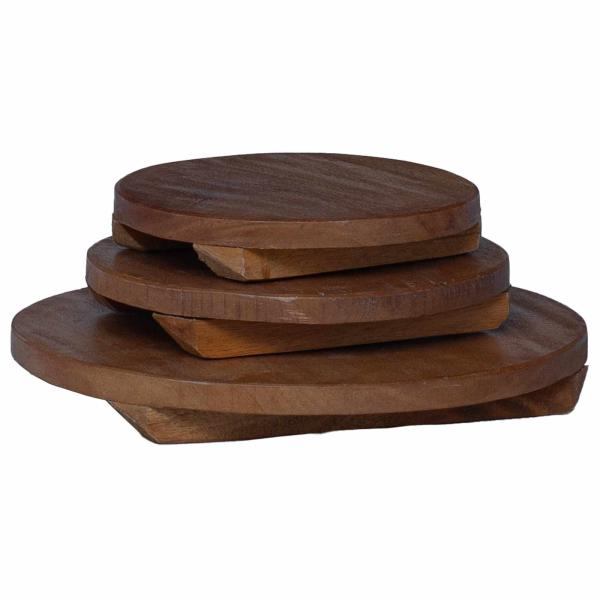 ARDEBO.de - Pflanzenhocker 3 pcs Braun Mahagoni Holz