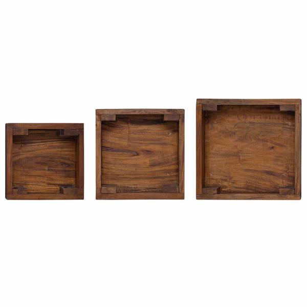 Pflanzenständer 3 pcs Braun Mahagoni Holz