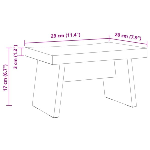 Hocker Natur 29 x 20 x 17 cm Mahagoni Holz