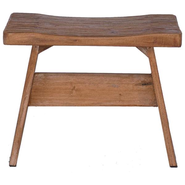 Hocker Natur 40 x 25 x 31 cm Mahagoni Holz