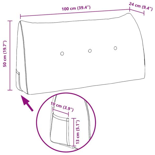 Rücken Kissen Creme 100 x 24 x 50 cm Stoff