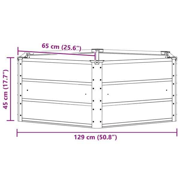 Pflanzkübel Elfenbein 129 x 129 x 45 cm Stahl