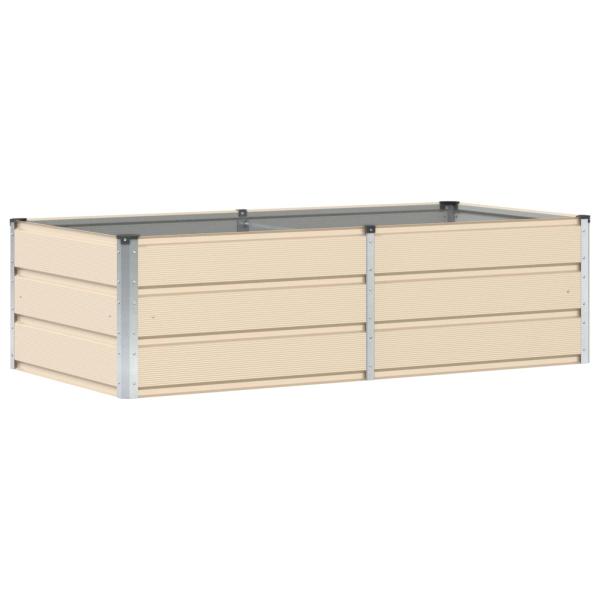 Pflanzkübel Elfenbein 160 x 80 x 45 cm Stahl