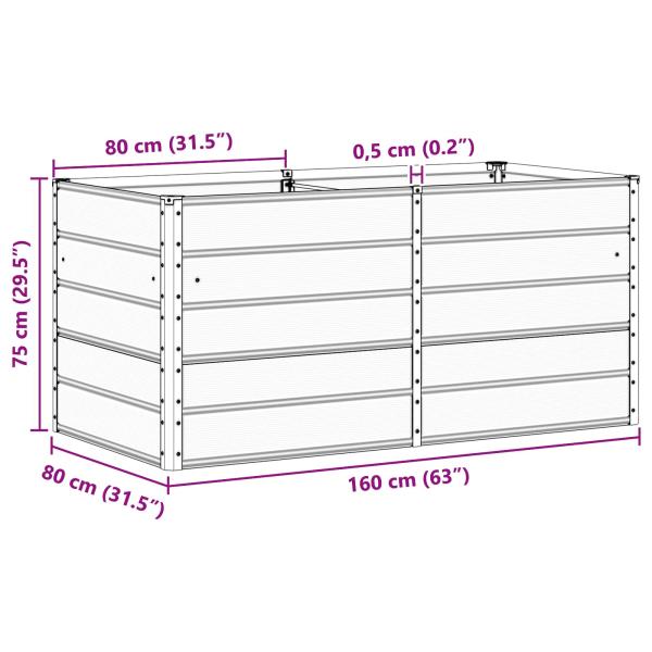 Pflanzkübel Anthrazit 160 x 80 x 75 cm Stahl