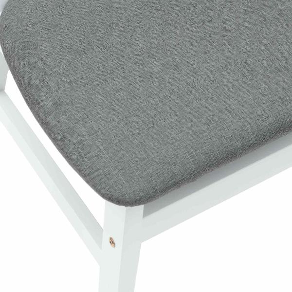 Esszimmerstühle 2 pcs Weiß 42 x 47.5 x 81 cm Massives Gummiholz