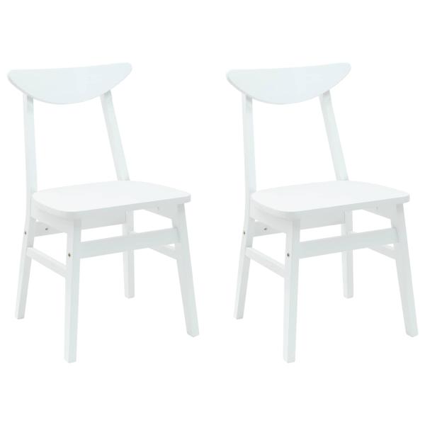 Esszimmerstühle 2 pcs Weiß 42 x 47.5 x 81 cm Massives Gummiholz
