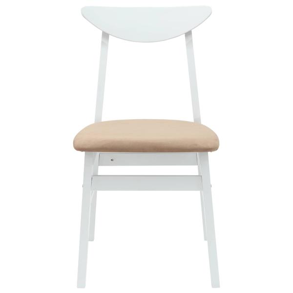 Esszimmerstühle 2 pcs Weiß 42 x 47.5 x 81 cm Massives Gummiholz