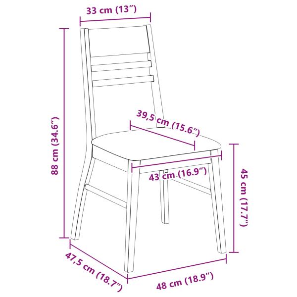Esszimmerstühle 2 pcs Hellbraun 43 x 54 x 89 cm