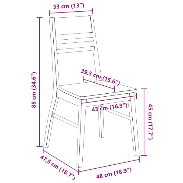 Esszimmerstühle 2 pcs Hellbraun 43 x 54 x 89 cm