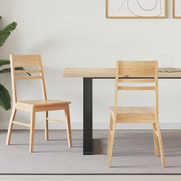 ARDEBO.de - Esszimmerstühle 2 pcs Natur 43 x 54 x 89 cm Massives Gummiholz