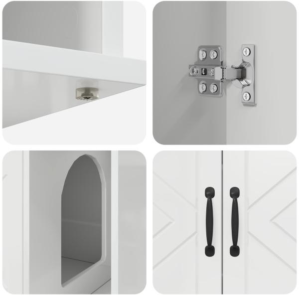 Katzenhaus Glänzend Weiß 85 x 55 x 50 cm Holzwerkstoff