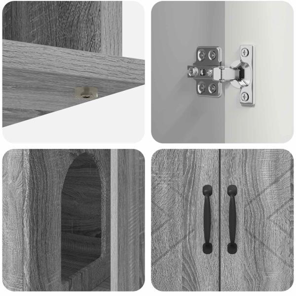 Katzenhaus Graues Sonoma 85 x 55 x 50 cm Holzwerkstoff
