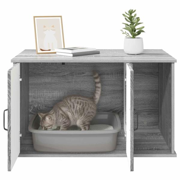 Katzenhaus Graues Sonoma 85 x 55 x 50 cm Holzwerkstoff