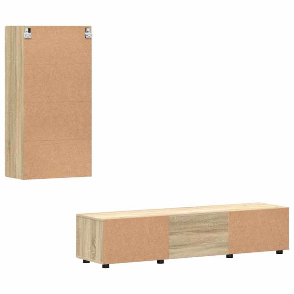 TV-Schrankset mit Schubladen mit Tür Sonoma-Eiche Holzwerkstoff