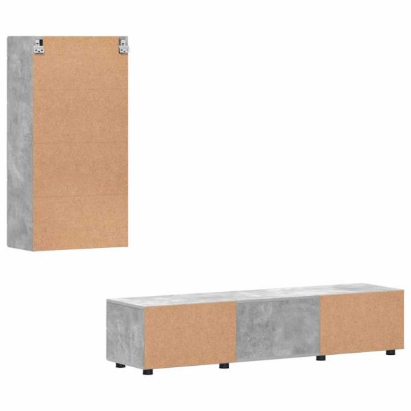 TV-Schrankset mit Schubladen mit Regal Beton Grau Holzwerkstoff