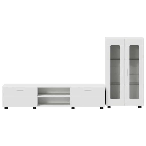 TV-Schrankset mit Schubladen mit Regal Weiß Holzwerkstoff
