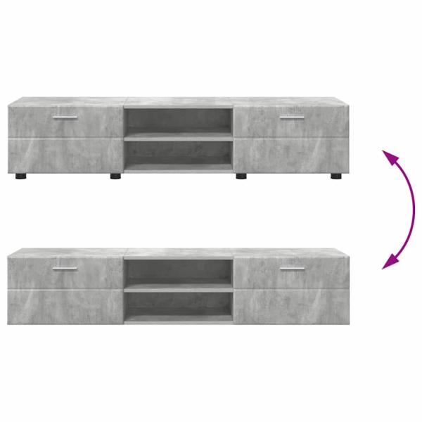 TV-Schrankset mit Schubladen mit Regal Beton Grau Holzwerkstoff