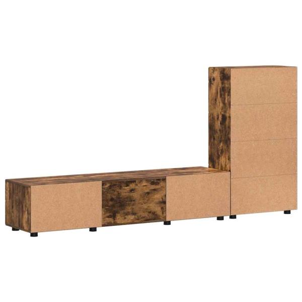 TV-Schrankset mit Schubladen Geräucherte Eiche Holzwerkstoff