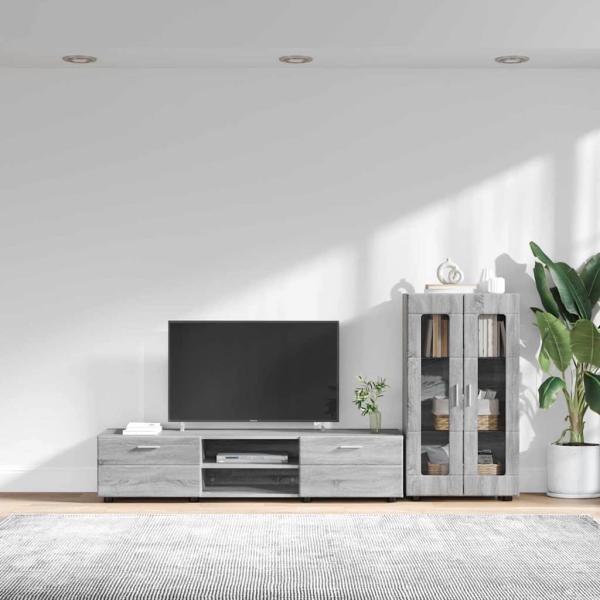 TV-Schrankset mit Schubladen Graues Sonoma Holzwerkstoff
