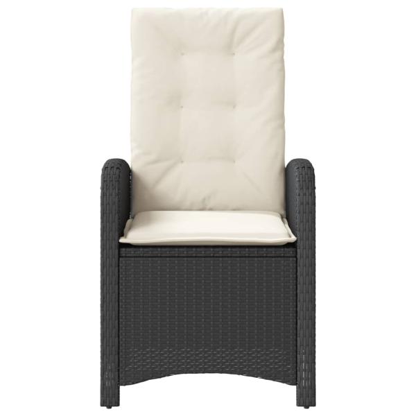 3-tlg. Bistro-Set mit Kissen Schwarz Poly Rattan