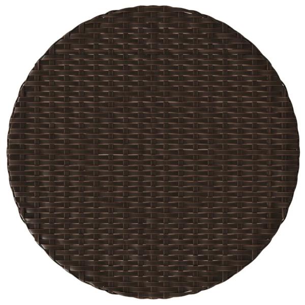 3-tlg. Bistro-Set mit Kissen Braun Poly Rattan