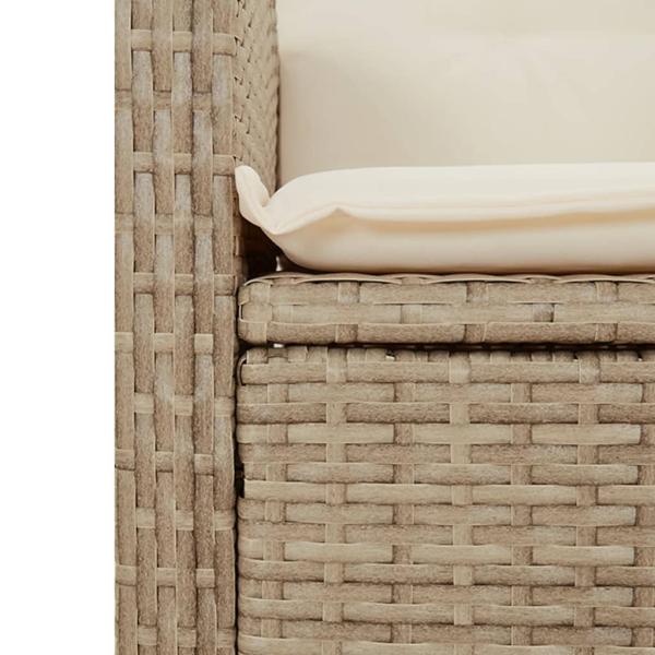 3-tlg. Bistro-Set mit Kissen Beige Poly Rattan