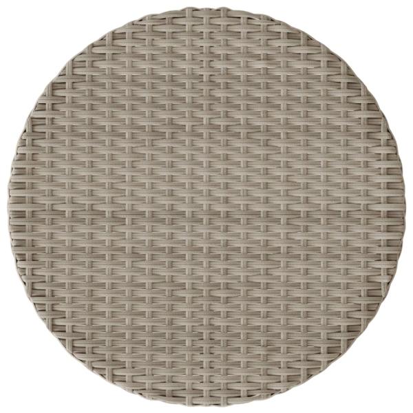 3-tlg. Bistro-Set mit Kissen Hellgrau Poly Rattan