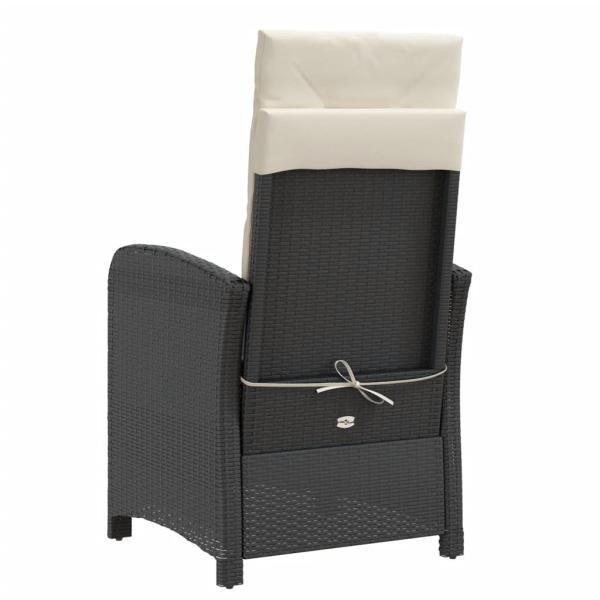 ARDEBO.de - 3-tlg. Bistro-Set mit Kissen Schwarz Poly Rattan