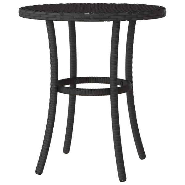 3-tlg. Bistro-Set mit Kissen Schwarz Poly Rattan