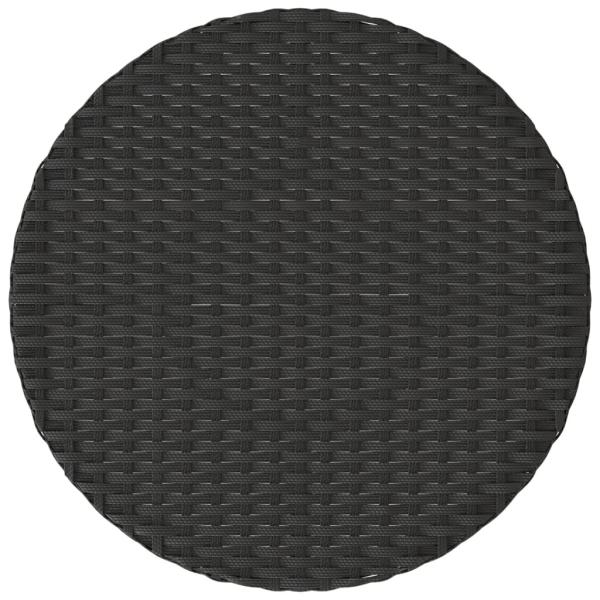 3-tlg. Bistro-Set mit Kissen Schwarz Poly Rattan