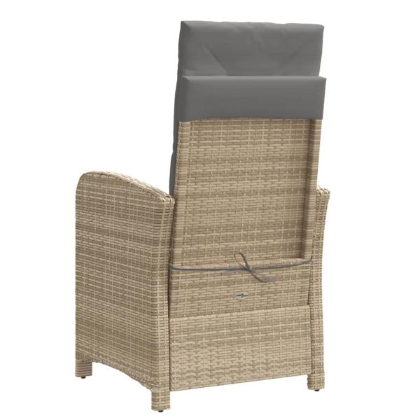 3-tlg. Bistro-Set mit Kissen Beigemischung Poly Rattan