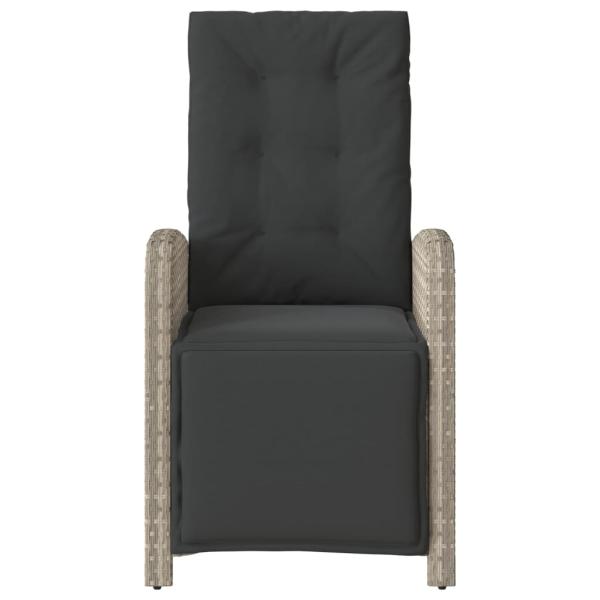 3-tlg. Bistro-Set mit Kissen Hellgrau Poly Rattan