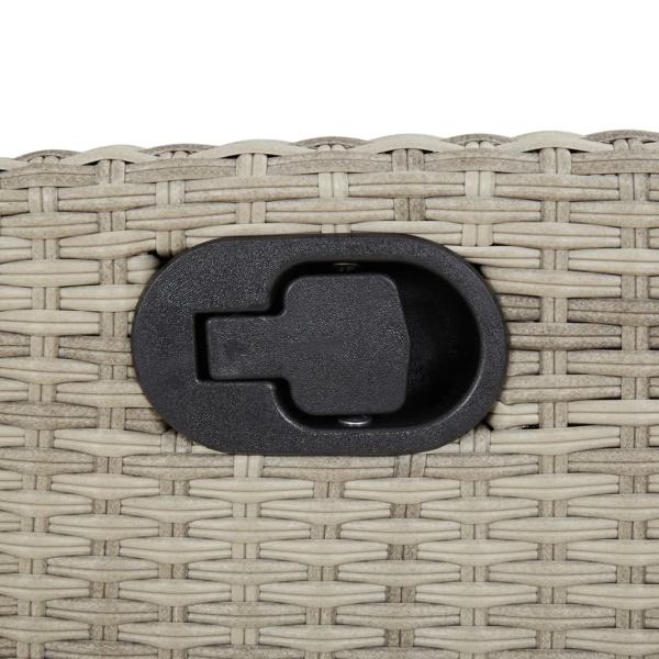 3-tlg. Bistro-Set mit Kissen Hellgrau Poly Rattan