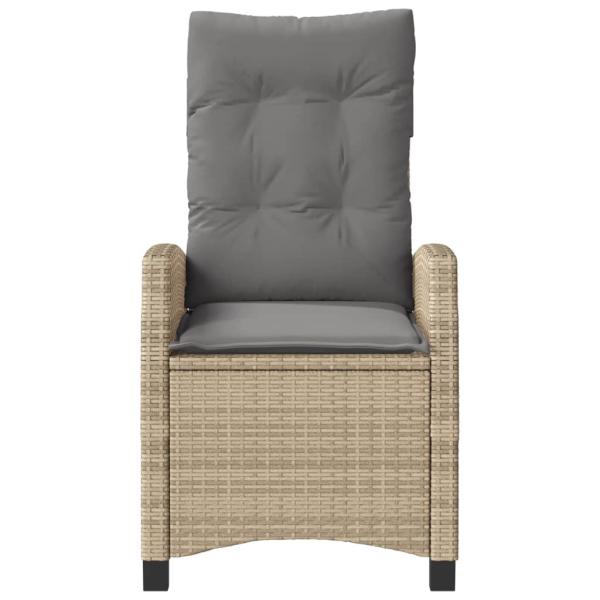 3-tlg. Bistro-Set mit Kissen Beigemischung Poly Rattan