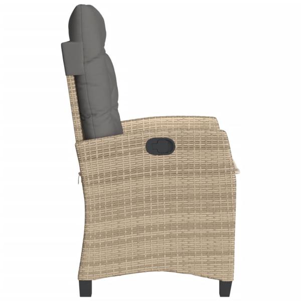 3-tlg. Bistro-Set mit Kissen Beigemischung Poly Rattan