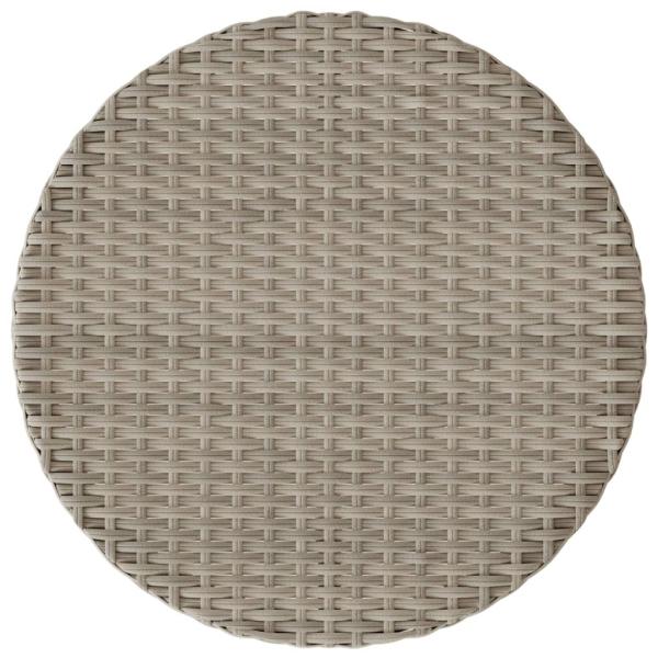 3-tlg. Bistro-Set mit Kissen Hellgrau Poly Rattan