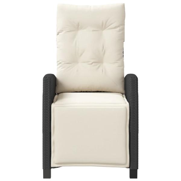 3-tlg. Bistro-Set mit Kissen Schwarz Poly Rattan