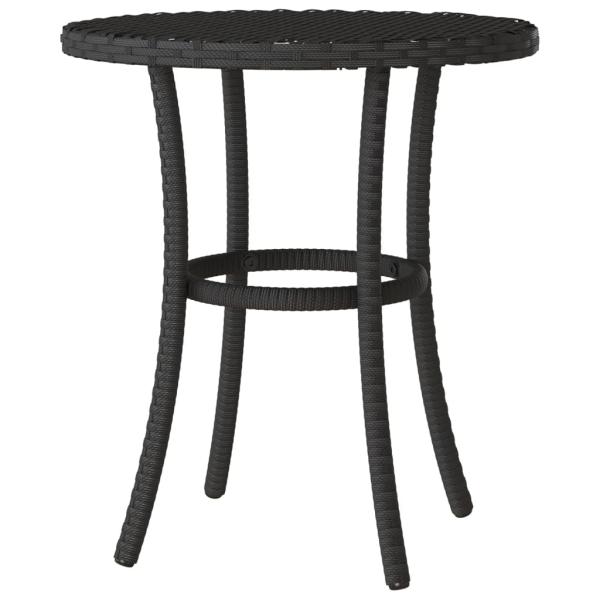 3-tlg. Bistro-Set mit Kissen Schwarz Poly Rattan