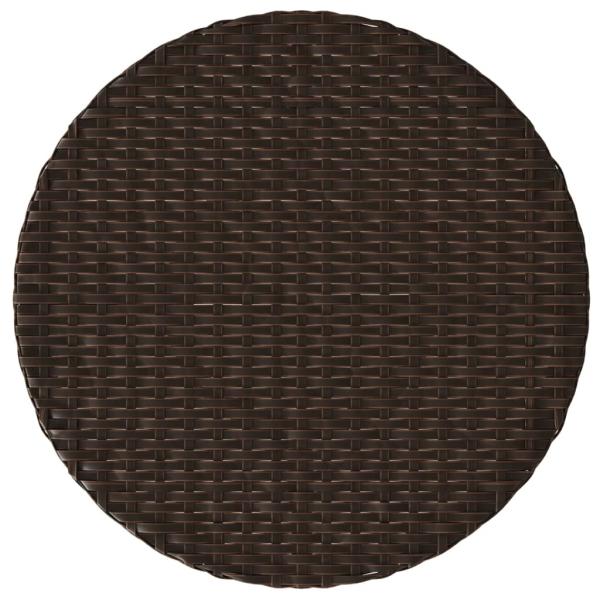 3-tlg. Bistro-Set mit Kissen Braun Poly Rattan