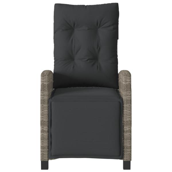3-tlg. Bistro-Set mit Kissen Grau Poly Rattan