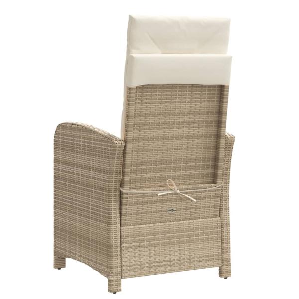 3-tlg. Bistro-Set mit Kissen Beige Poly Rattan