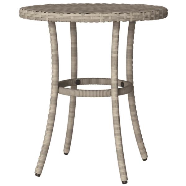 3-tlg. Bistro-Set mit Kissen Hellgrau Poly Rattan