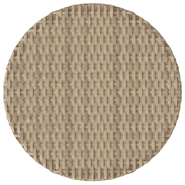 3-tlg. Bistro-Set mit Kissen Beigemischung Poly Rattan