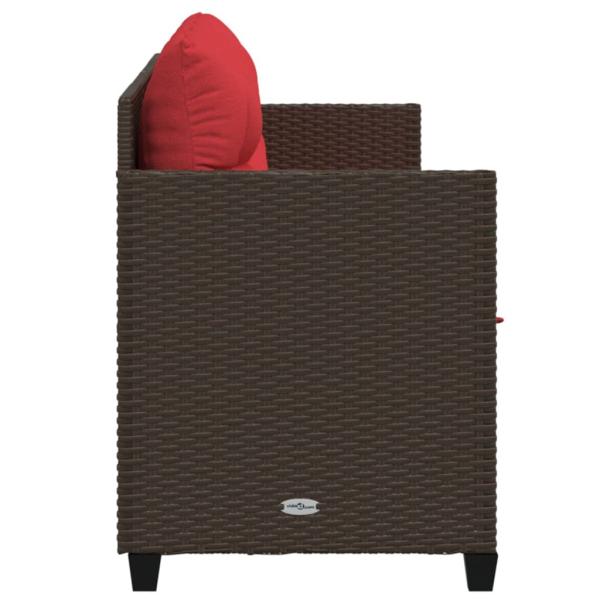 Sonnenliege mit Kissen Braun Poly Rattan