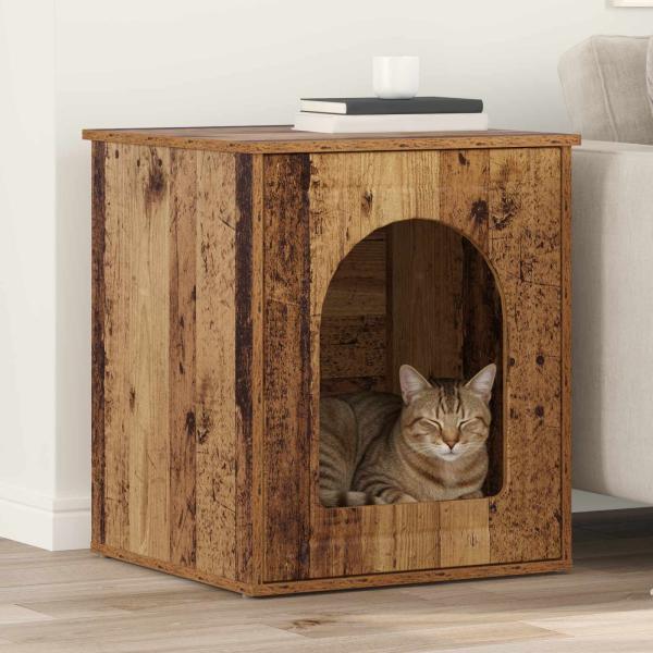 ARDEBO.de - Katzenhaus Altholz 53 x 52 x 62 cm Holzwerkstoff
