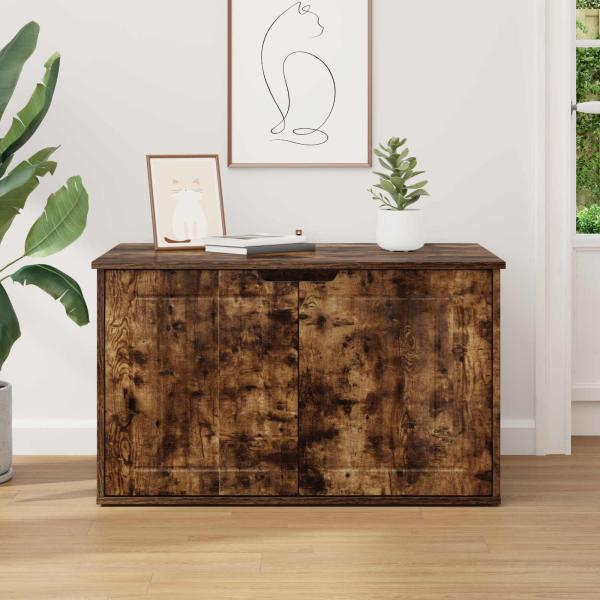 Katzenhaus Geräucherte Eiche 85 x 55 x 53,5 cm Holzwerkstoff