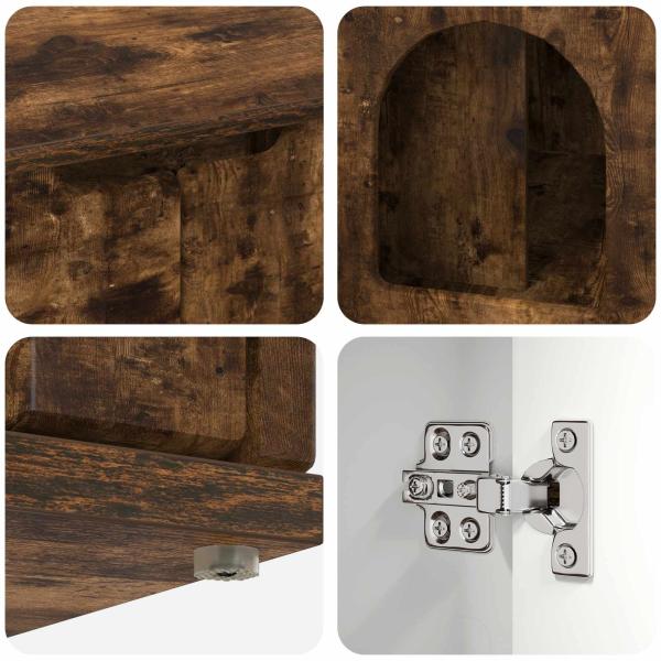 Katzenhaus Geräucherte Eiche 85 x 55 x 53,5 cm Holzwerkstoff